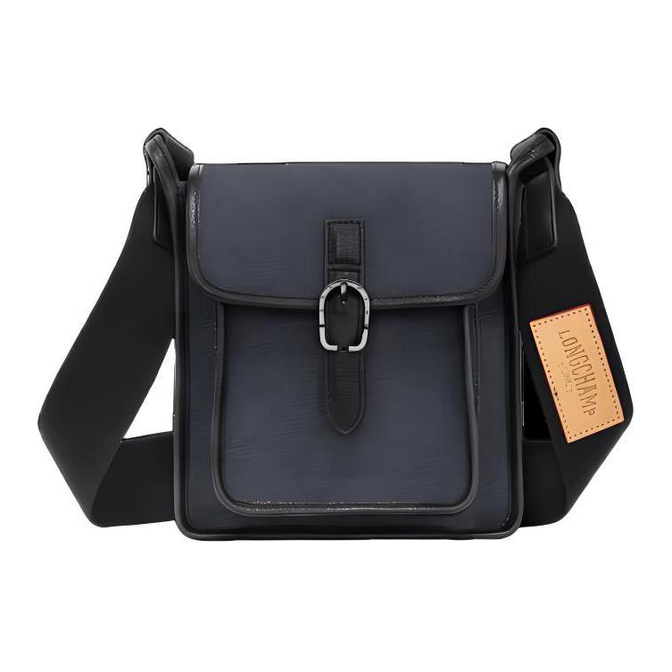 

Longchamp Le Foulonné Adjustable Shoulder Strap Zipper Closure Denim Cotton Canvas Crossbody Bag Women Bags Navy-Blue 10235HEG006 Basic Set (Bag)