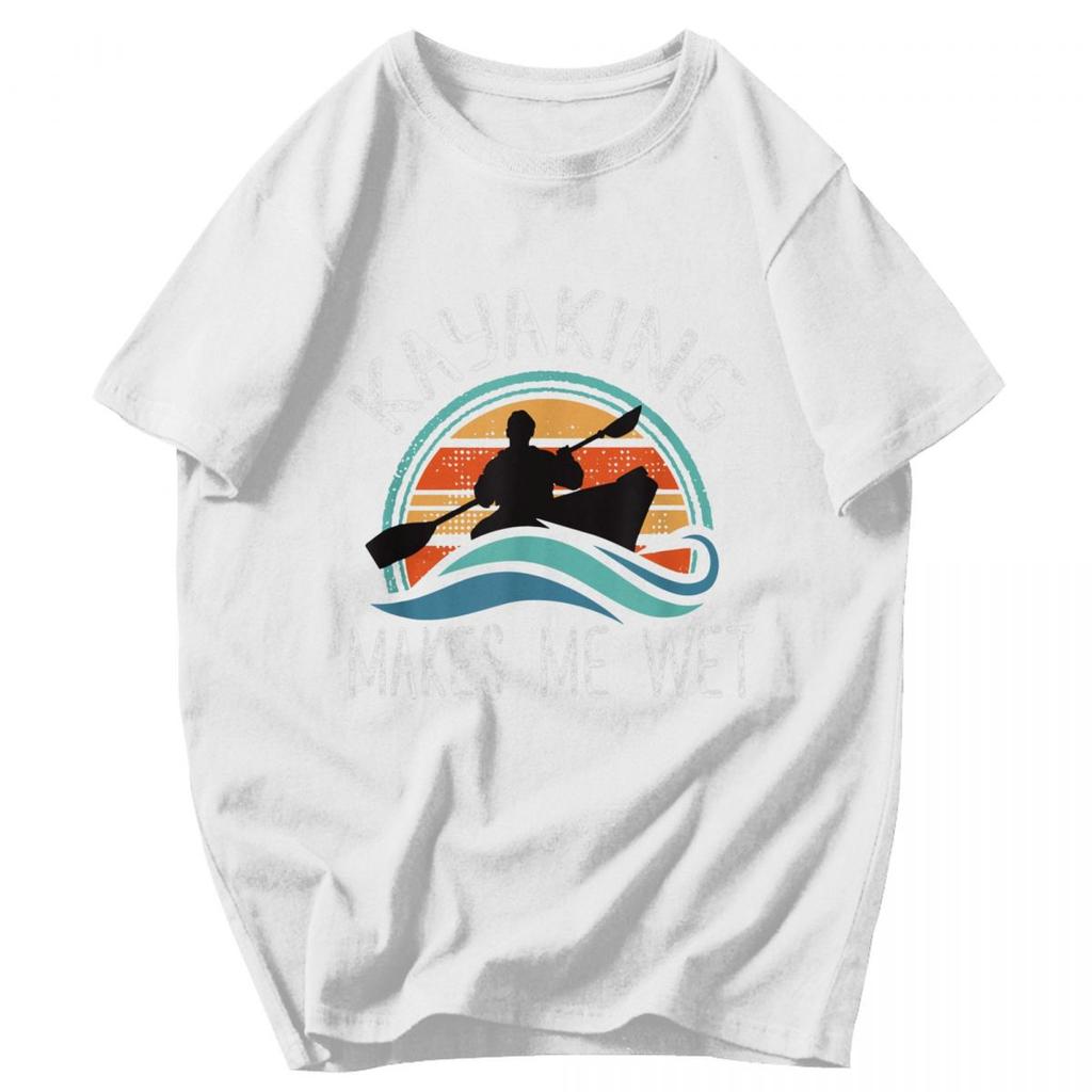 Men T Shirt Kayaking Gets Me Wet Vintage Retro Cotton Y2K Graphic Quality Unisex Clothing T Shirts