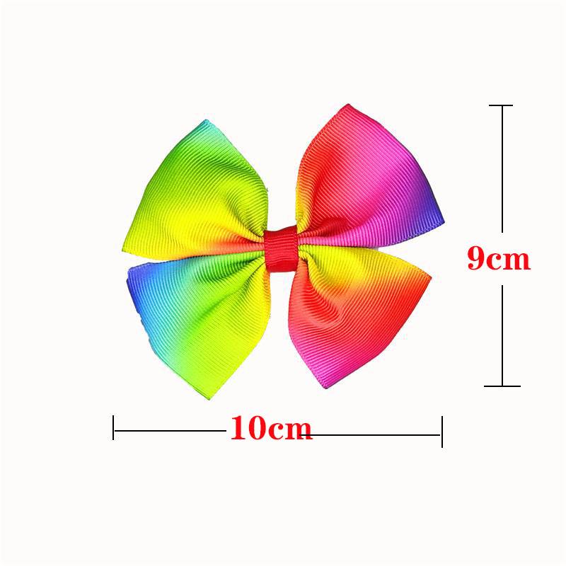 Gradient Rainbow Multicolor Bow Hair Tie & Clip for Girls and Babies