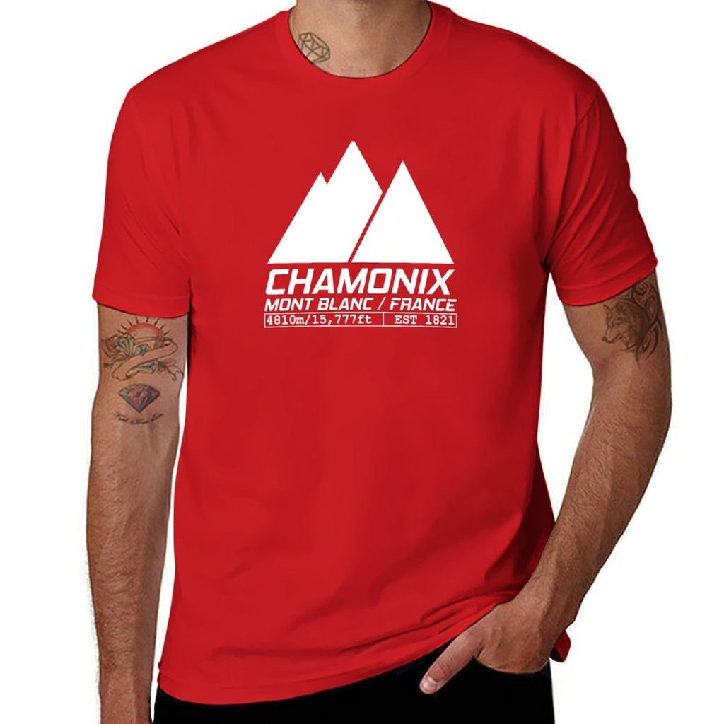 Chamonix France Ski Resort Mont Blanc Skiing T-Shirt Animal Prinfor Boys Blouse Tops Graphics Mens Clothing