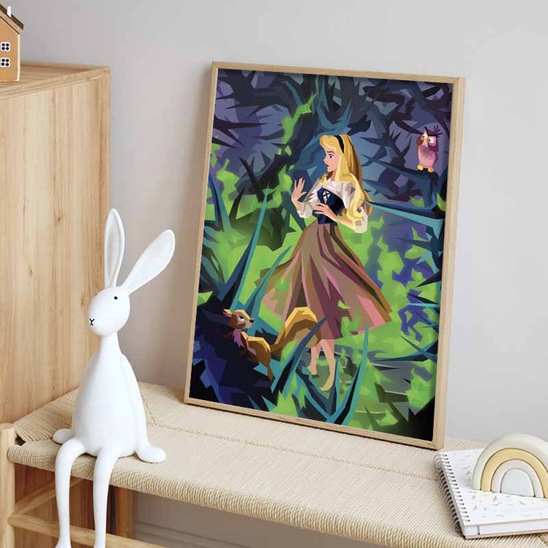 Disney Diamond Painting 5D DIY Sleeping Beauty Aurora Princess Low Poly Illustration Art Mosaic Embroidery Decoration Cross Stitch Gift