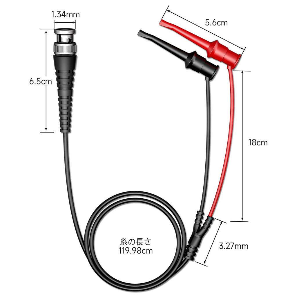 Cleqee BNC Test Lead Hook Clip Probe Cable Highly Conductive