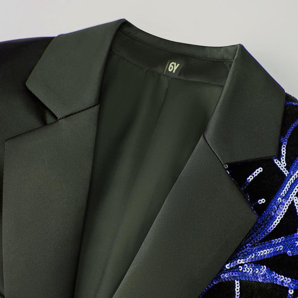 Jungen Glitzer Schimmernder Lässiger Blazer - Trendige Leichte Luxusjacke