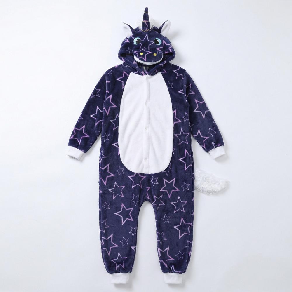 Piżama Onesie Kigurumi Kostium Gwiazdki Jednorożec Dzieci 115 - 125Cm