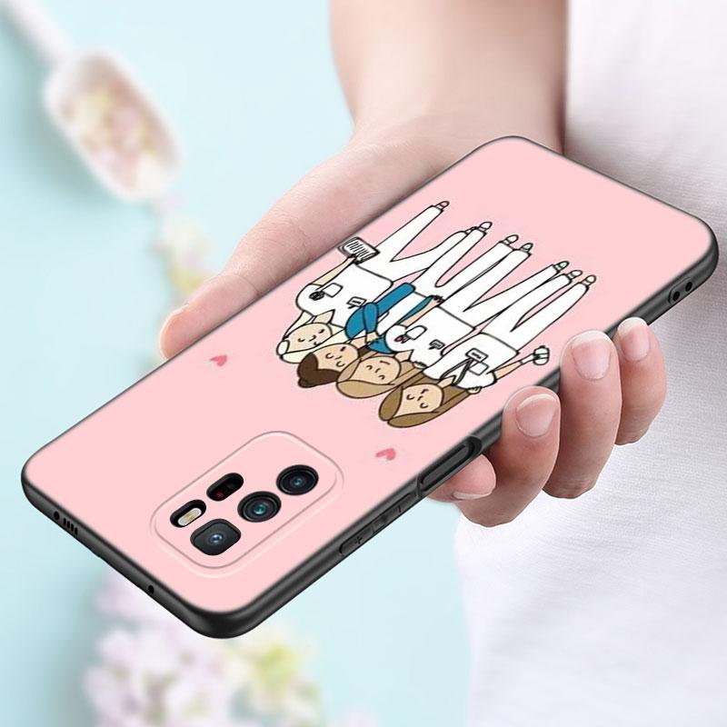 Cartoon Medicine Doctor Nurse Case For Xiaomi Redmi Note 7 8 9 10 Lite 11 11E 11T 12 Pro 11S 4G 10T 5G 8T 9S 10S Black Cover