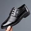Men's Cowhide Leather Shoes Lace-up Oxford Shoe Luxury Loafers Black Business Casual Dress Shoes High Quality Men Driving Shoes