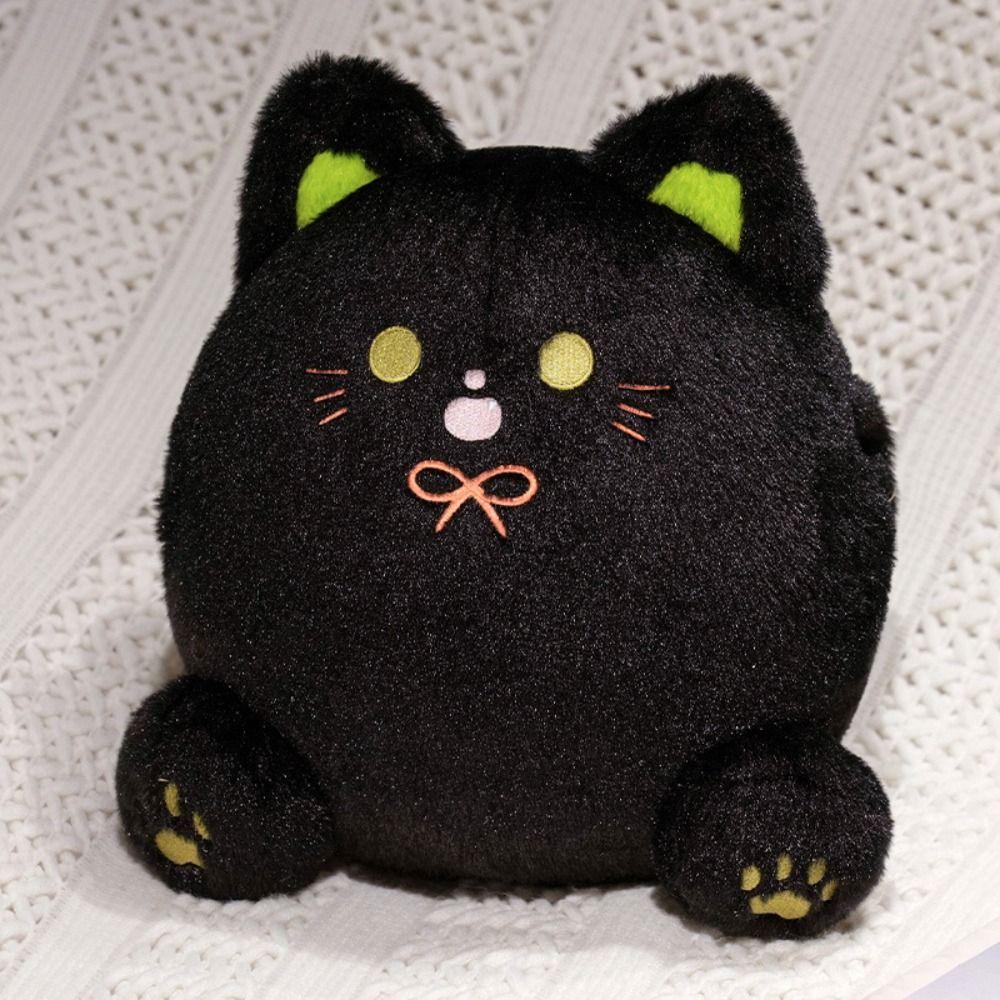PP Cotton Calico Cat Plush Toys with Hand Pocket Black Cat Plush Doll Birthday Christmas