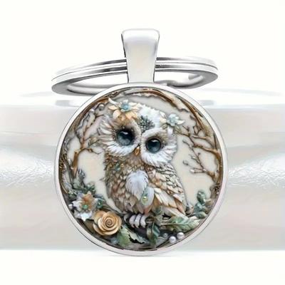 Owl Retro Gränsöverskridande Kreativ Nyckelring
