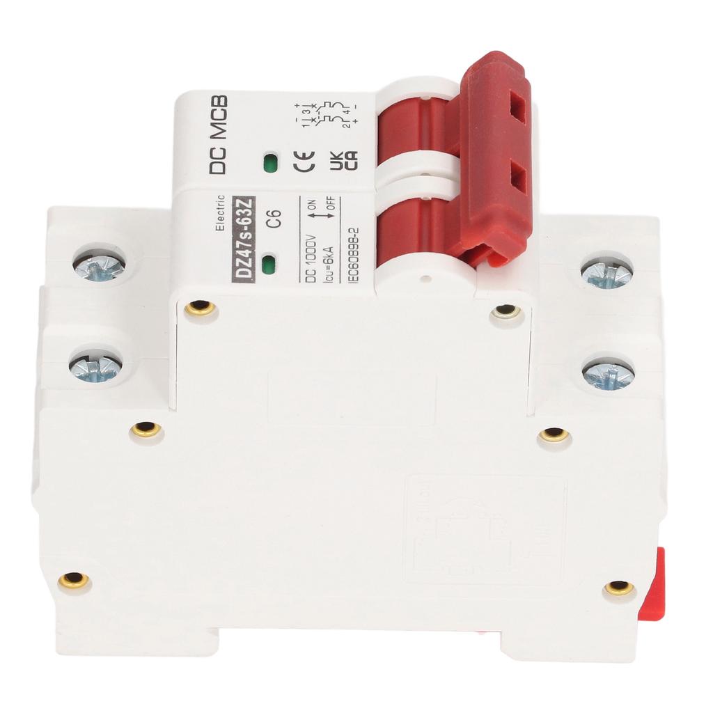 DC Miniature Circuit Breaker 2P Breaking Capacity 6000A Mini 6A Circuit Breaker for Solar PV System