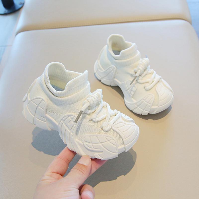 Children's sports shoes, spring and autumn boys' casual shoes, mesh shoes, fly woven girls' socks shoes, baby white shoes