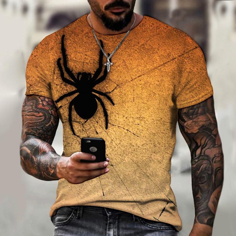 

Модна футболка з тваринним принтом, футболка чоловіча, найкраща якість, павутина, візерунок, одяг, вулиця, ретро, ​​вільні, негабаритні, топи XL