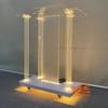 European Style Crystal Acrylic Lectern with Light - Scripture Reading and Speaking Stand