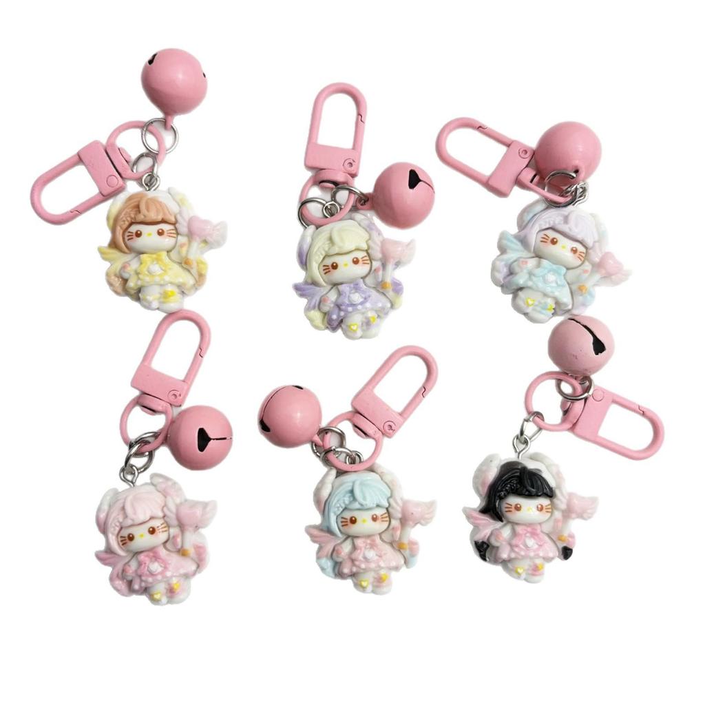 Adorable Cartoon Girl Keychain Bag Pendant - Cute Gift for Friends & Students