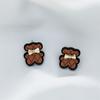 Retro Color Cute Bear No Pierced Earrings Simple Girly Bowknot Net Red Bear Ear Clip Female Accessories KTJ