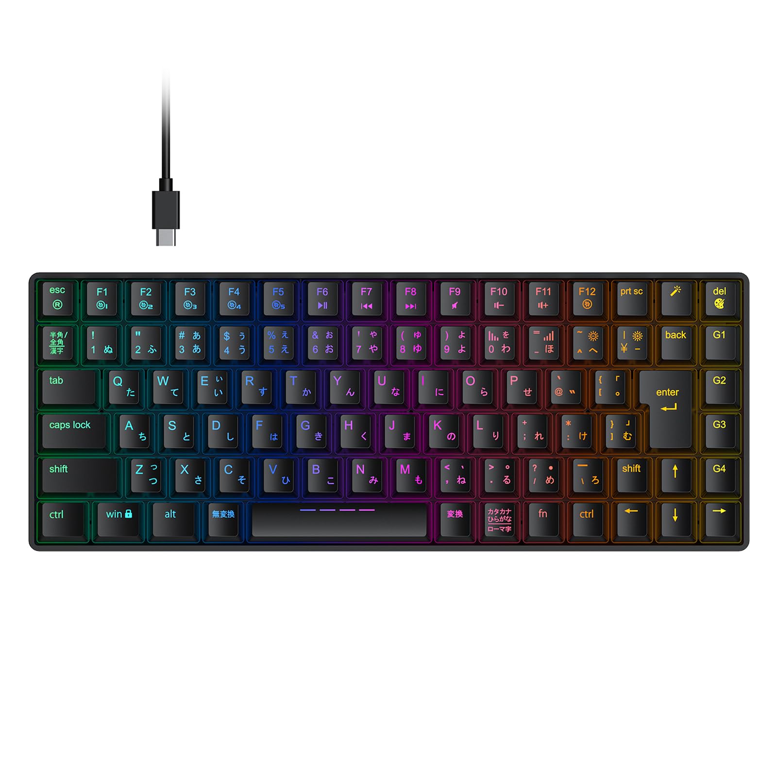 

iClever Gaming Red Japanese 88 RGB Backlight Detachable for PC Keycap Puller Fast G05 Keyboard, Tenkeyless, Switches, Mechanical, Layout, Keys, 75% чорний