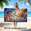 Music General Theme Beach Towel Personalized Custom Name & Text Soft Quick Dry Beach Towel for Swimming Travel