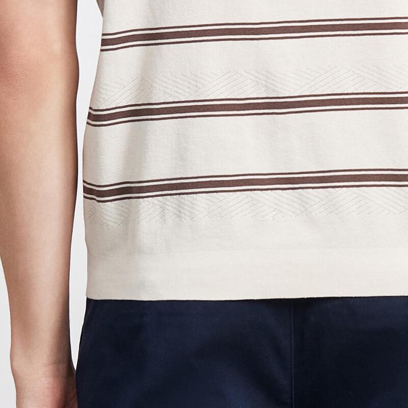 Antonio Luxury 180-Count Long-Staple Cotton Striped Polo Shirt