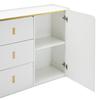 Sideboard LED Lighting, Modern Chest of Drawers 2 Doors & 3 Drawers, Adjustable Shelf, Ample Storage Space, Highboard Living Room, Dining Room, Hallway, White
