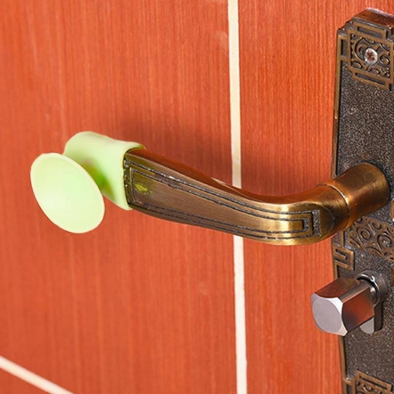 2Pcs Door Handle Knob Crash Pad Wall Protectors Self Adhesive Bumper Guard Door Stopper LS