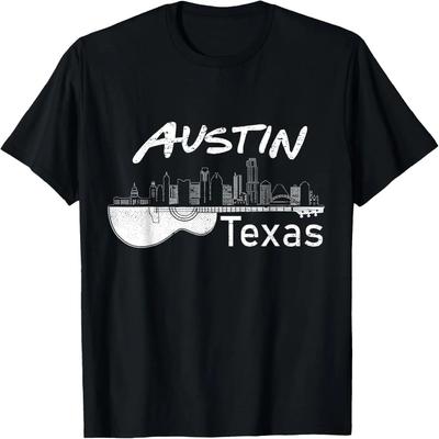Austin Texas Souvenir Guitar Music Lover Men Austin T-Shirt