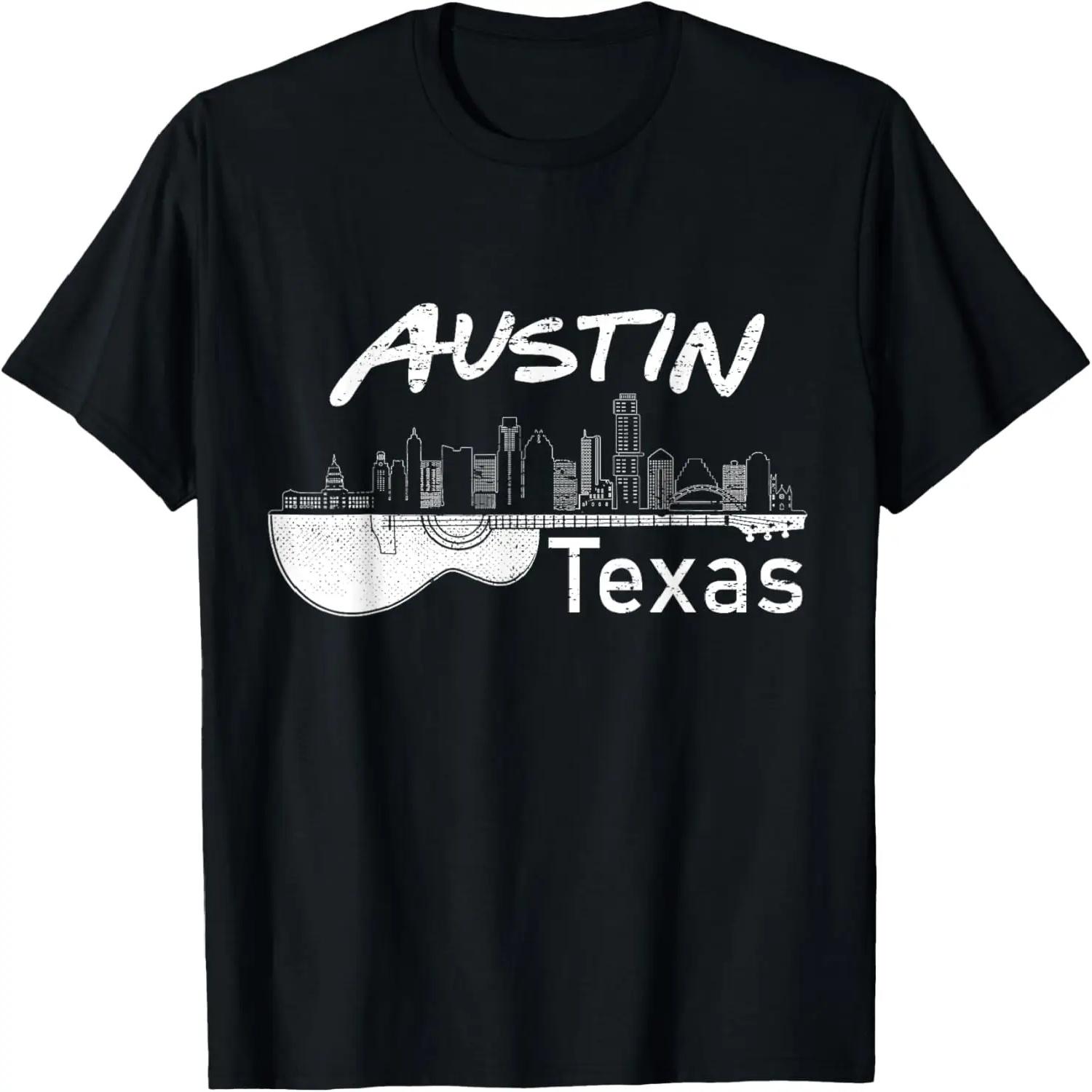 Austin Texas Souvenir Guitar Music Lover Men Austin T-Shirt S