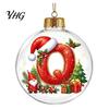 Xmas Wall Hanging Ornaments 26?Letter Acrylic Christmas Ball Ornament, 3D Crystal Style Alphabet Tree Decorations Pendant, Home Party Holiday