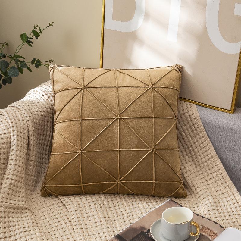 Skin-friendly Velvet Pillow Cushions, High-end Geometric Simple Bedside Tatami