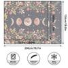 Boho Chic Wall Tapestry With Moon Phase Floral Starry Sky Design Bedroom Yoga Studio Decor