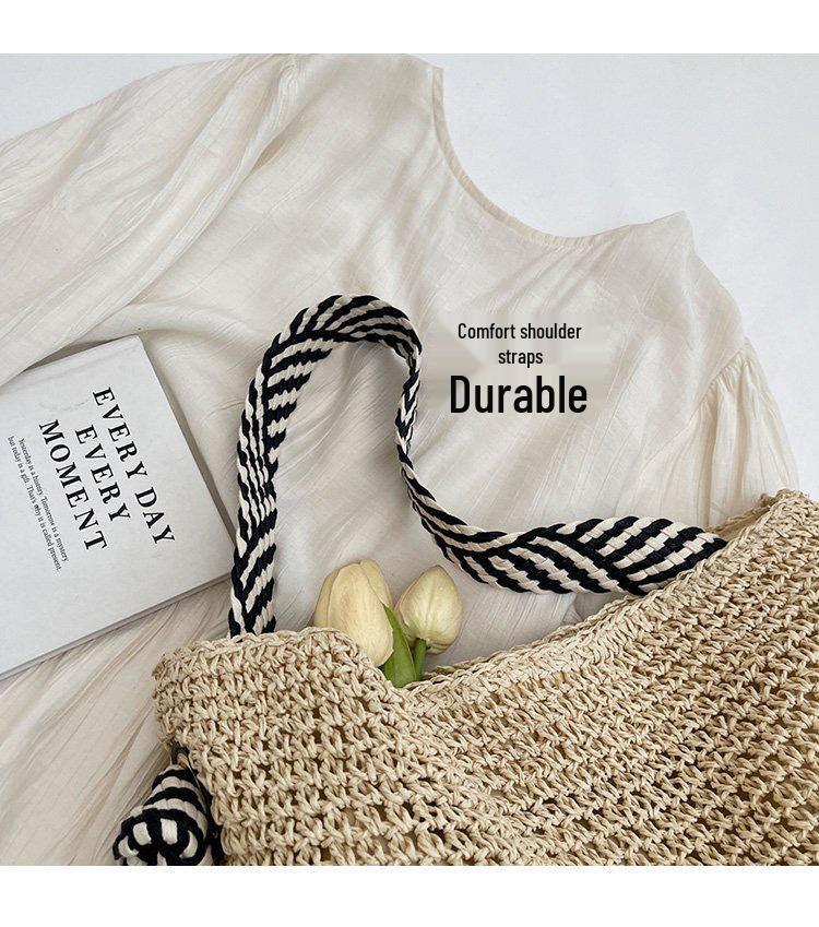 Korean Retro Handmade Woven Tote: Casual Fashion for Daily Commute & Travel