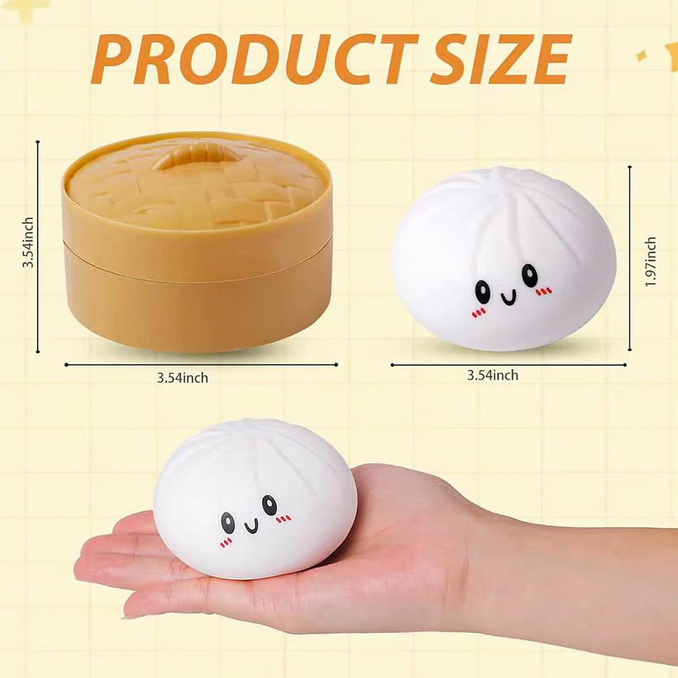 Squeeze Toys for Kids Rebound Calming Steamed Bun Sensory Squeeze Toy for Children Girls Students Adults Classroom Home Dorm