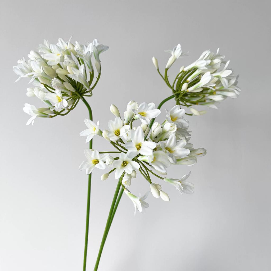 Artificial Agapanthus Flower Stem Likelike for Wedding Decor Home Wedding Centerpiece Arrangement Floral Display White Purple