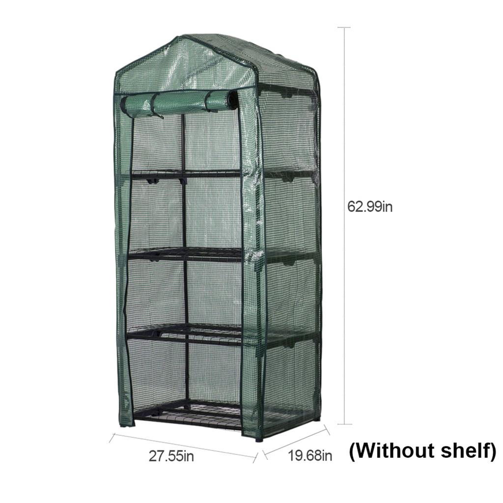 4 Tier Mini Garden Greenhouse Cover Replacement Cover with Roll-up Zipper Door Water Resistant Hyaline Plant Flowers and Vegetab