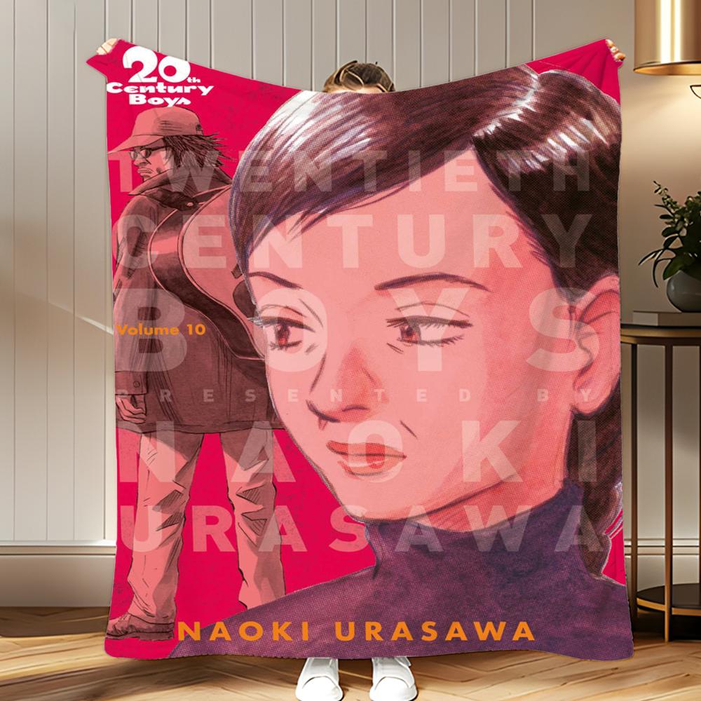 

classic manga 20th Century Boys Throw Soft Coral Fleece Blanket 310gsm Fluffy Warm Throw for Sofa Bed Couch Bedroom Decor 75x100cm