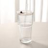 Ribbed Glass Cup with Lid And Straw, 600ml Large Capacity Iced Coffee Tumbler, Reusable Cold Drink Cup for Home Office Travel Use