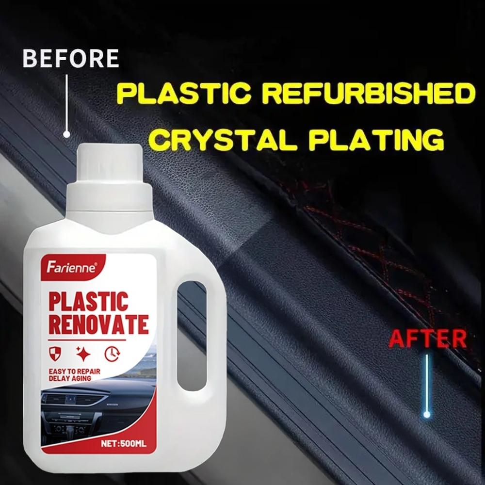 500ml Car Plastic Polishing Paste - Multi-Surface Polish for Leather, Plastic, Vinyl, Fabric - Fast-Drying, No Residue, for Car