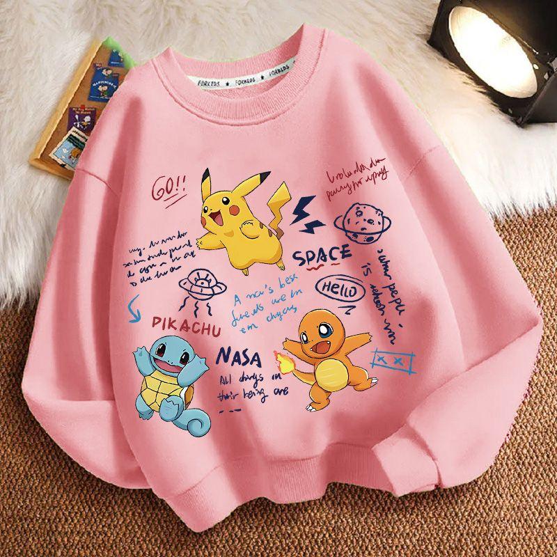 Children's Fashionable Pikachu Sweatshirts, Spring and Autumn Boys' and Girls' Casual Sweatshirts