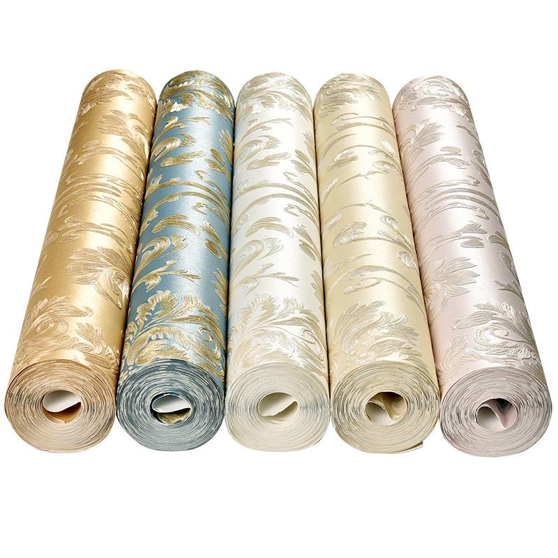 Self-adhesive Wallpaper 3D Three-dimensional European Non-woven Wallpaper Fine Pressure Thickened Bedroom Living Room Background Wall Sticker Warm