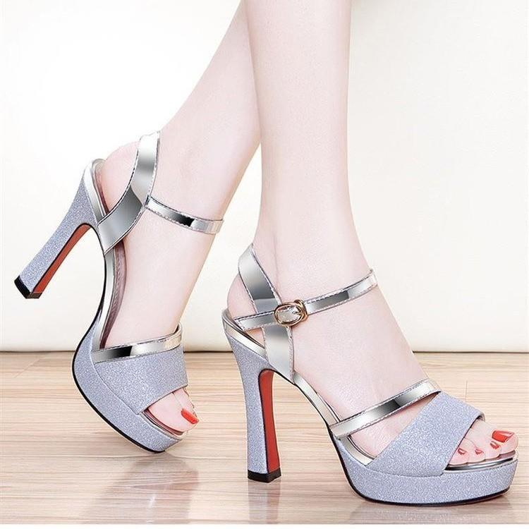 

Fashion Fashion Shoes for Women Summer Platform Sandals Buckle High Heels Fish Mouth Ladies Comfortable Wedding Party Evening Shoes 35