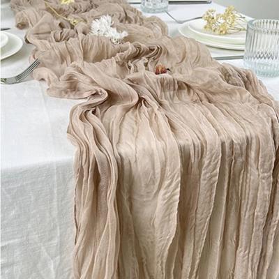 Yarı Şeffaf Tül Masa Örtüsü Adaçayı Tülbent Masa Düzeni Yemek Vintage Düğün Dekorasyonu Ziyafetler Kemerler Retro Boho Dekor