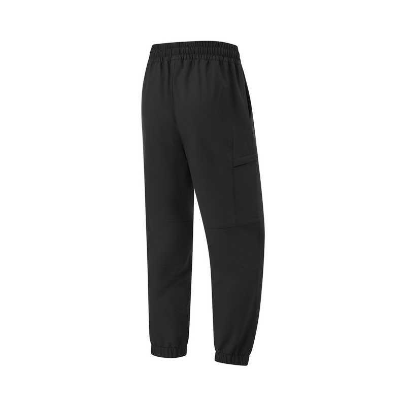 Li Ning Fitness Series Solid Color Mid Waist Comfortable Breathable Versatile Loose Cuff Sports Long Pants Women Bottoms Black AYKU154-1