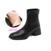 Krazing Pot Microfiber Autumn Winter Shoes Thick Med Heels Size 43 Chelsea Boots Zipper Ankle Boots