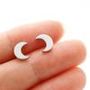 Kleine Edelstahl-Ohrringe Geometrisch Damen Herren Minimalistisch Rund Herz Mond Stern Ohrstecker Dreieck Pendientes Geschenk