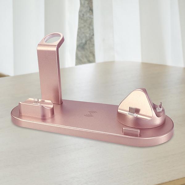 6-in-1 Multi-Function Fast Wireless Charging Station for Phone Watch Earphone with OTP & OVP Protection