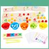 Wooden Multifunctional Arithmetic Clip Bead Learning Board Kid Puzzle Toy Set For Early Learning