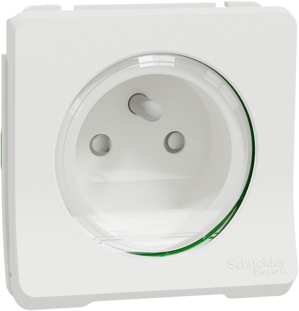 Power socket mechanism with grounding 2P+PE threadless terminals