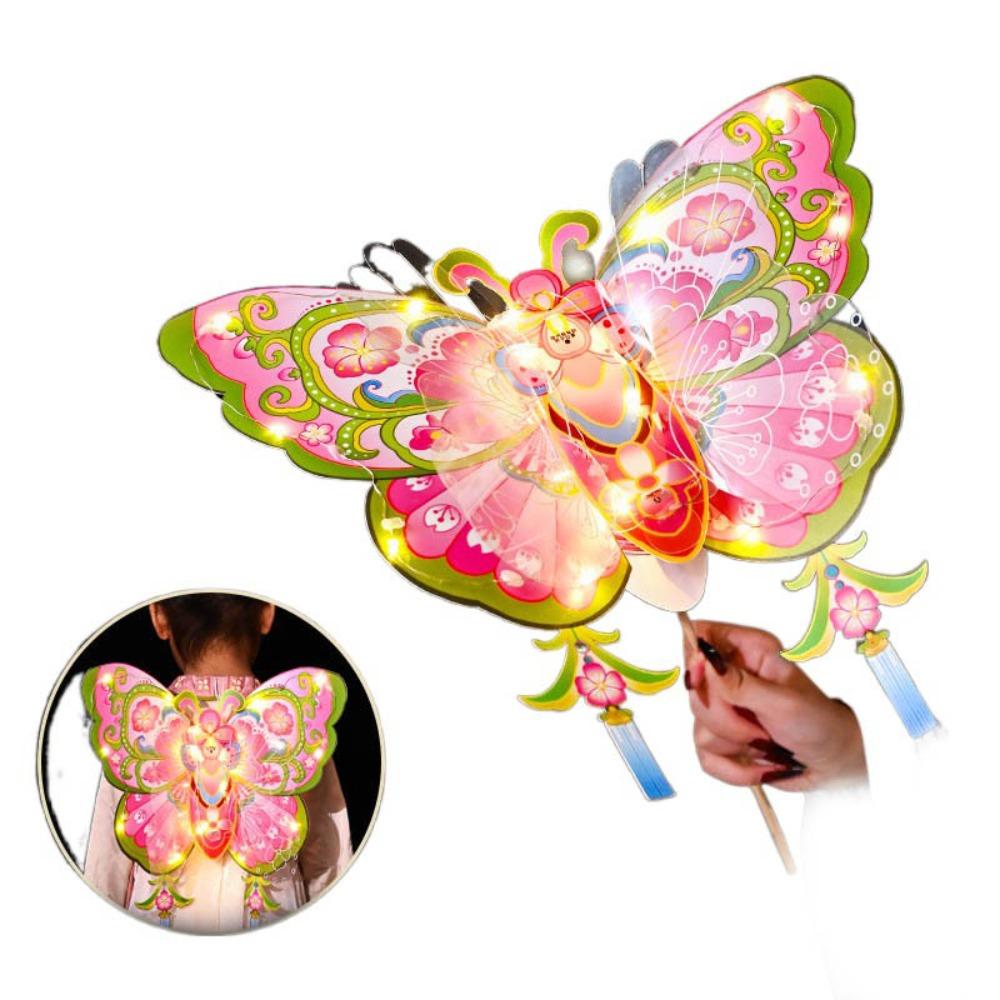 Luminous Handheld Glowing Lantern Handmade Light-Up Butterfly Lantern  Props