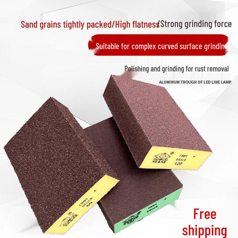 Jie Meng Zhe 4-Sided Sponge Sanding Block, 60/120 Grit, Gray (10-Pack)