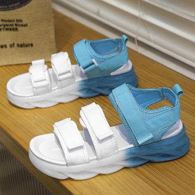 Neue Mode Blaue Herren Sommer Sandalen Trendiges Design Jelly Plateau Sandalen Herren Outdoor Bequeme Rutschfeste Strandsandalen Frau