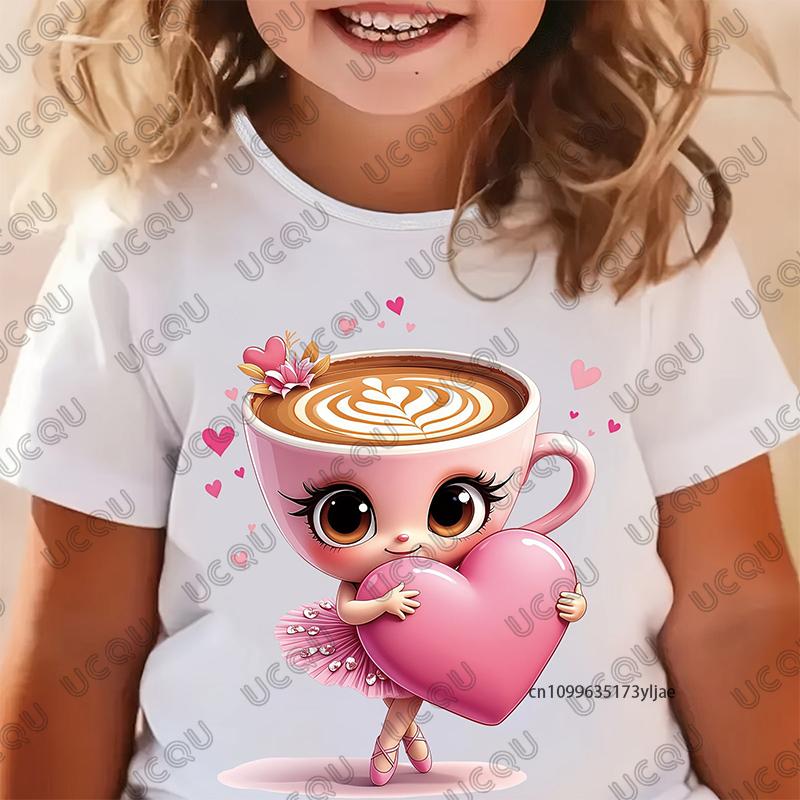Cappuccina Funnu Meme Cerebrale Italiano Cotone Maglietta Bambini Estate Manica Corta T-shirt Ragazzi e Ragazze Abbigliamento Top Casual per Bambini