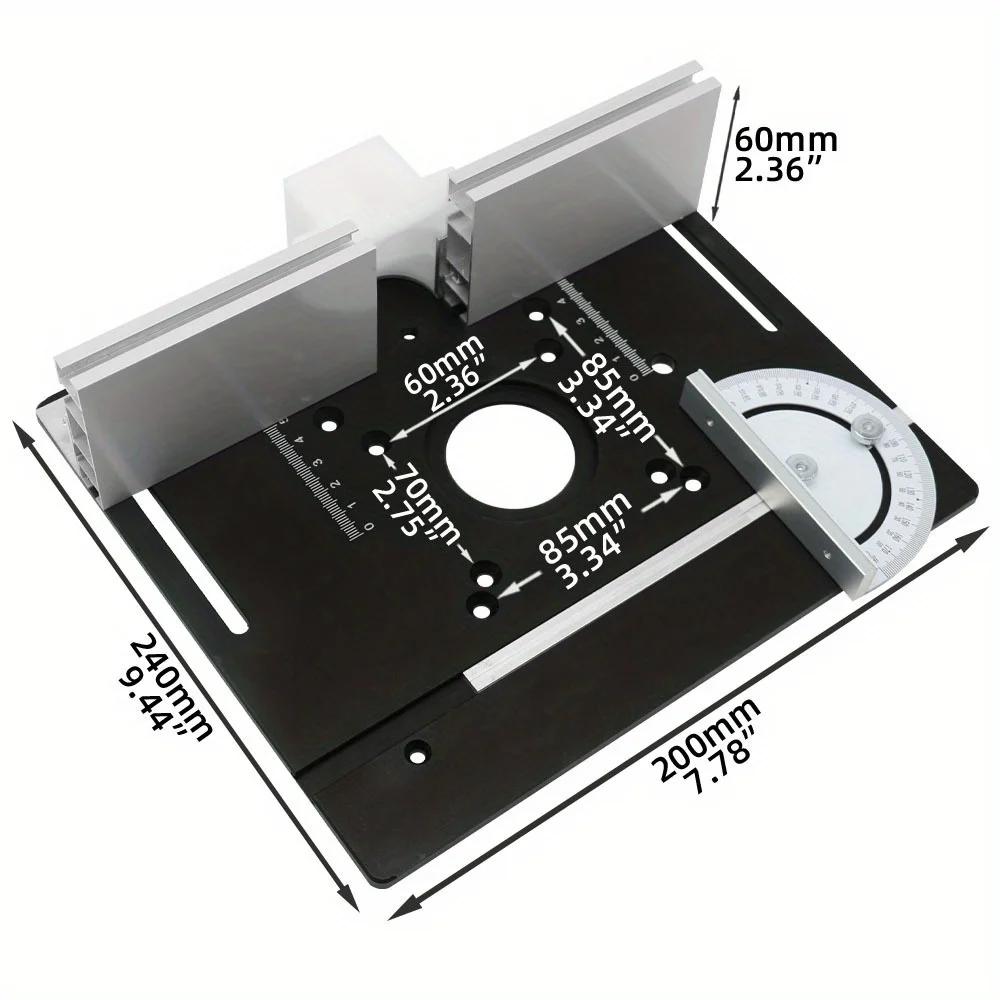 Multifunctional Aluminium Router Table Insert Plate Woodworking Electric Wood Router Flip Plate for Working Benches Router Plate